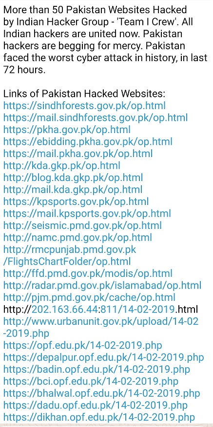 List of Websites Hacked