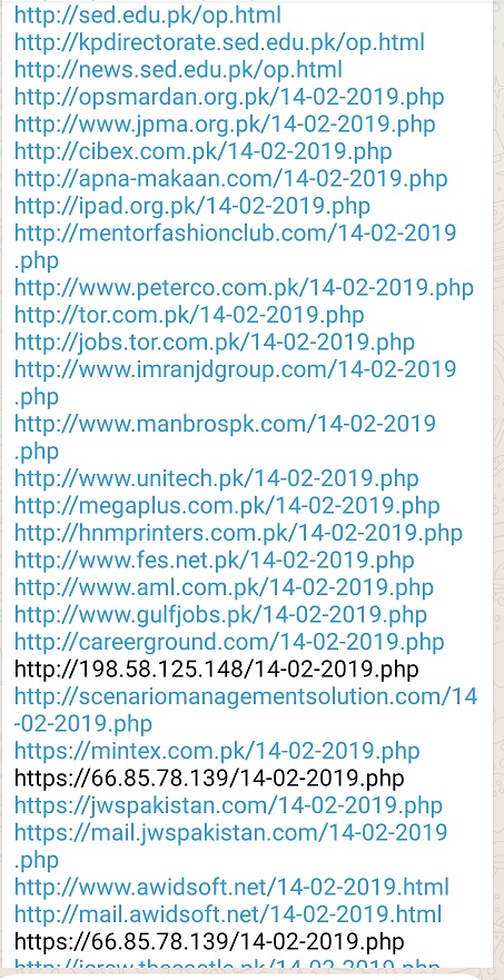 List of Websites Hacked